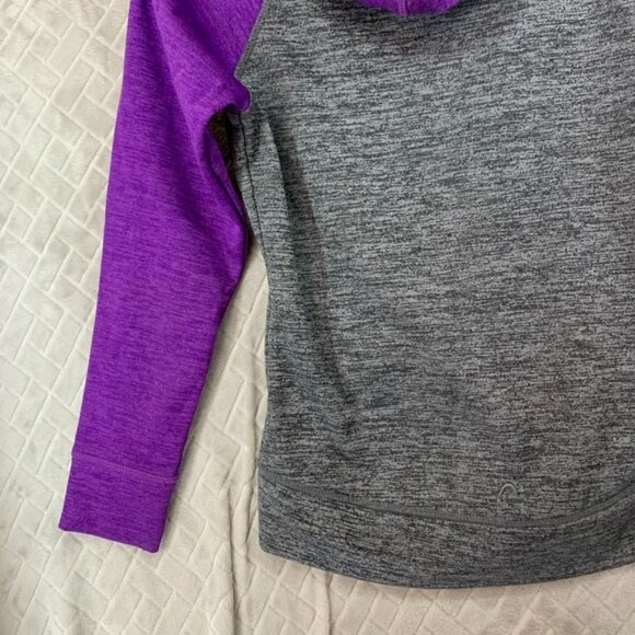 And1 Head Womens Small Hoodie Sweatshirt Gray Purple Fleece Full Zip Athletic - Picture 15 of 15